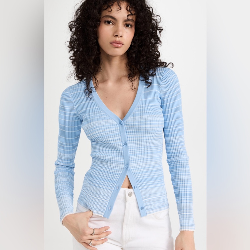 STAUD Cargo Sweater in French Blue/White, Size L, NWT